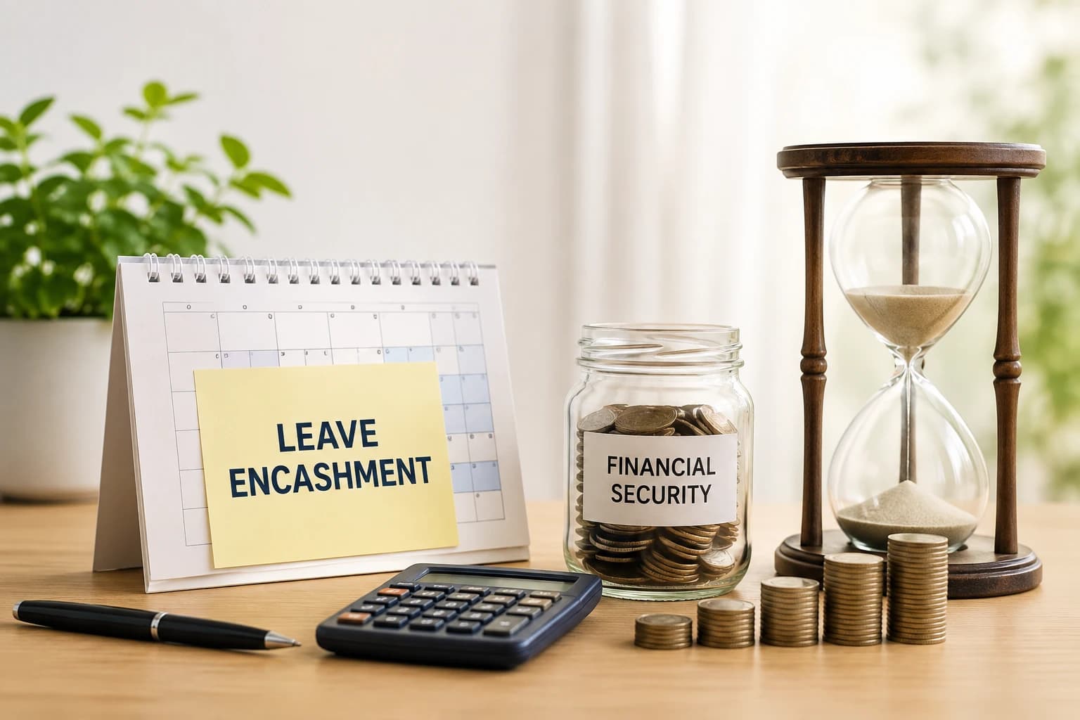 Employee reviewing leave encashment calculation and final settlement documents
