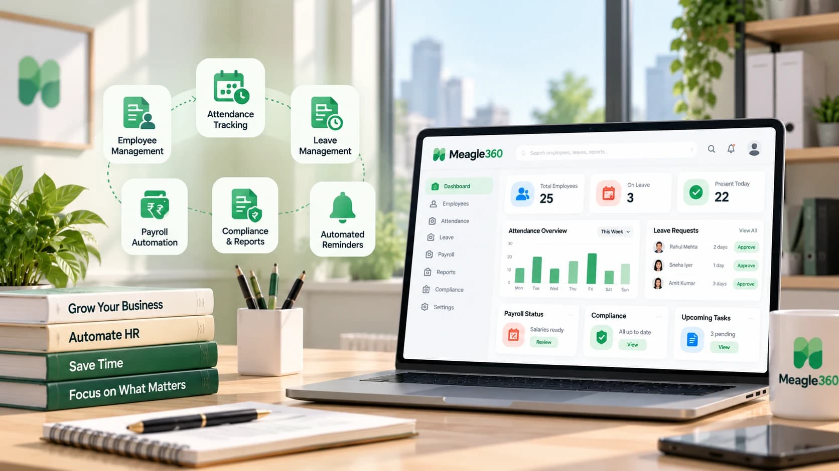 Small business HR tasks like attendance, leave and payroll moving from spreadsheets to automated workflows